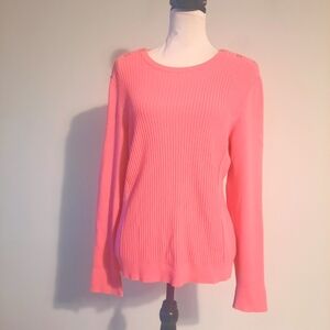 J. McLaughlin Pink Ribbed Sweater Size XL